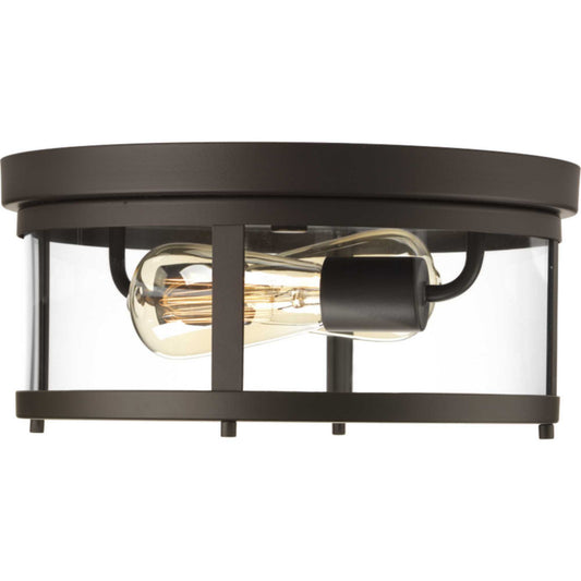 Gunther Two Light Flush Mount in Antique Bronze