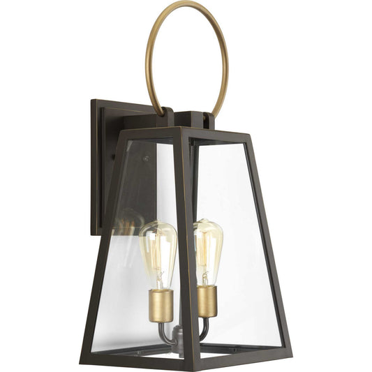 Barnett Two Light Wall Lantern in Antique Bronze