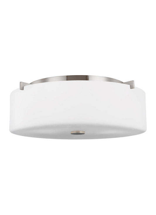 Sunset Drive Three Light Flush Mount in Brushed Steel