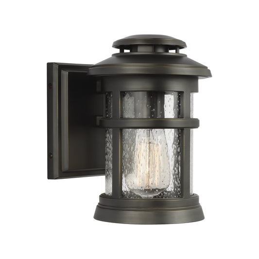Newport One Light Outdoor Wall Lantern in Antique Bronze