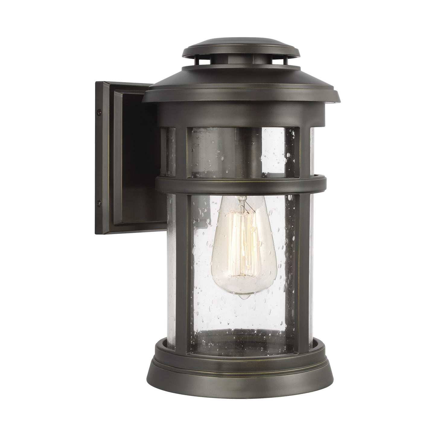 Newport One Light Outdoor Wall Lantern in Antique Bronze