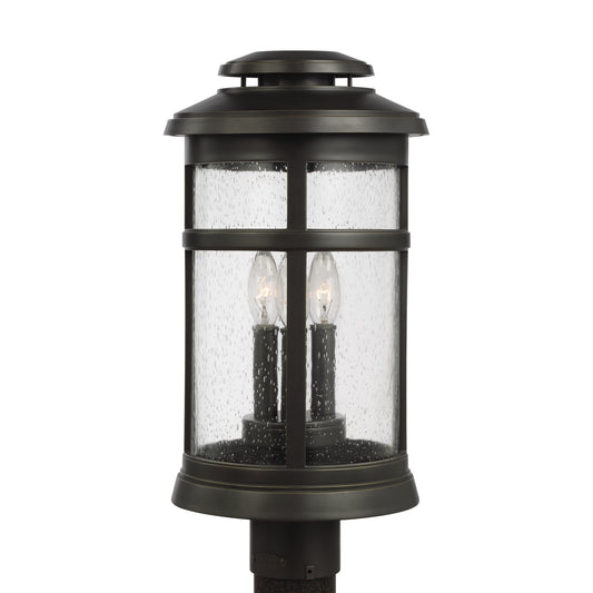 Newport Three Light Outdoor Post Lantern in Antique Bronze