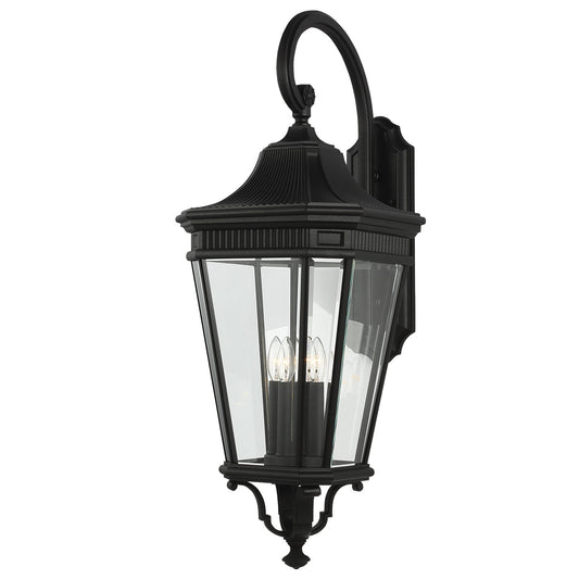 Cotswold Lane Four Light Wall Lantern in Black