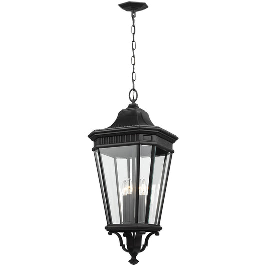 Cotswold Lane Four Light Hanging Lantern in Black