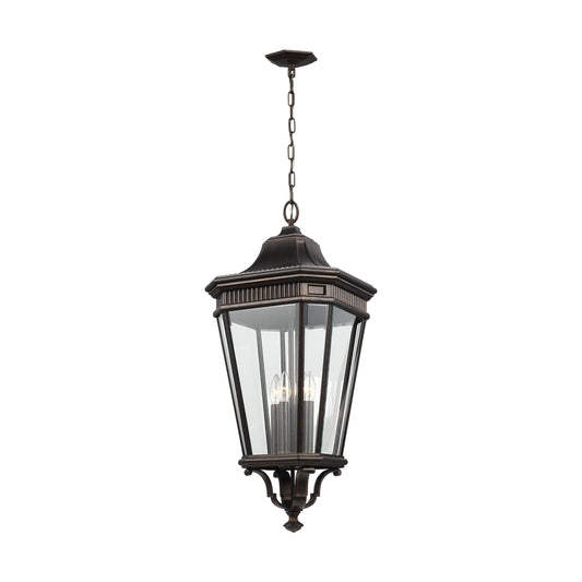 Cotswold Lane Four Light Hanging Lantern in Grecian Bronze