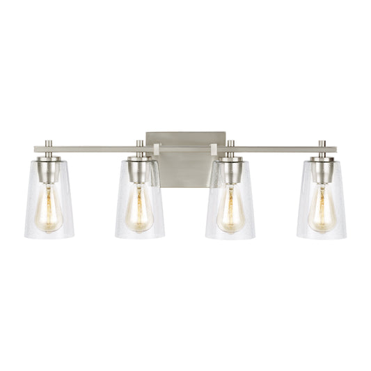 Mercer Four Light Vanity in Satin Nickel