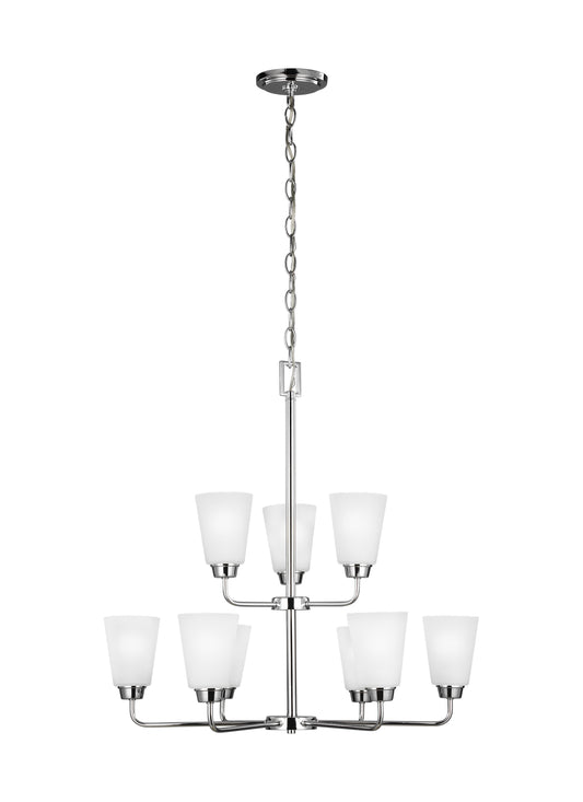 Kerrville Nine Light Chandelier in Chrome