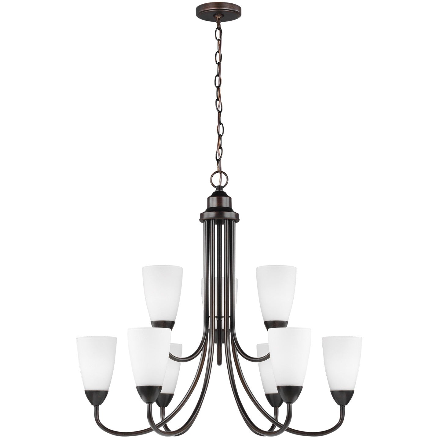 Seville Nine Light Chandelier in Bronze