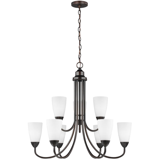Seville Nine Light Chandelier in Bronze