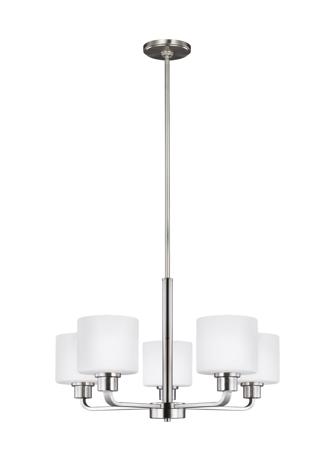 Canfield Five Light Chandelier in Brushed Nickel