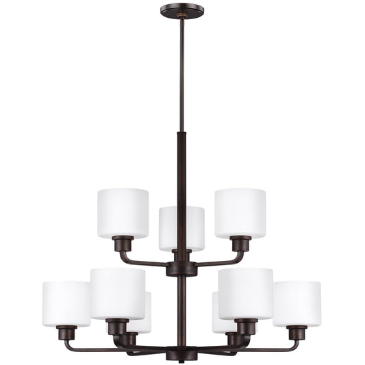 Generation Lighting - 3128809EN3-710 - Nine Light Chandelier - Canfield - Bronze