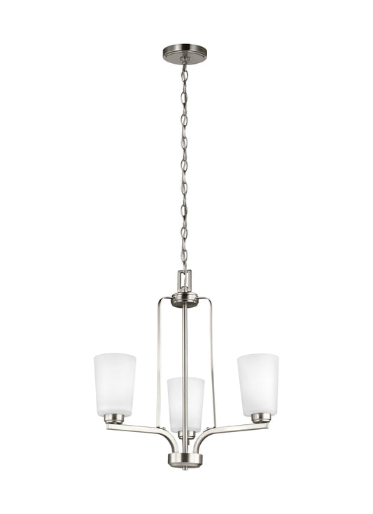 Generation Lighting - 3128903EN3-962 - Three Light Chandelier - Franport - Brushed Nickel