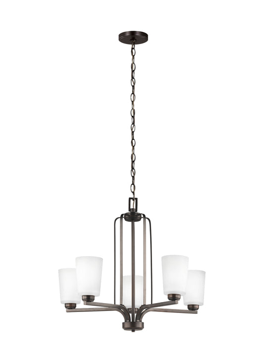 Generation Lighting - 3128905EN3-710 - Five Light Chandelier - Franport - Bronze