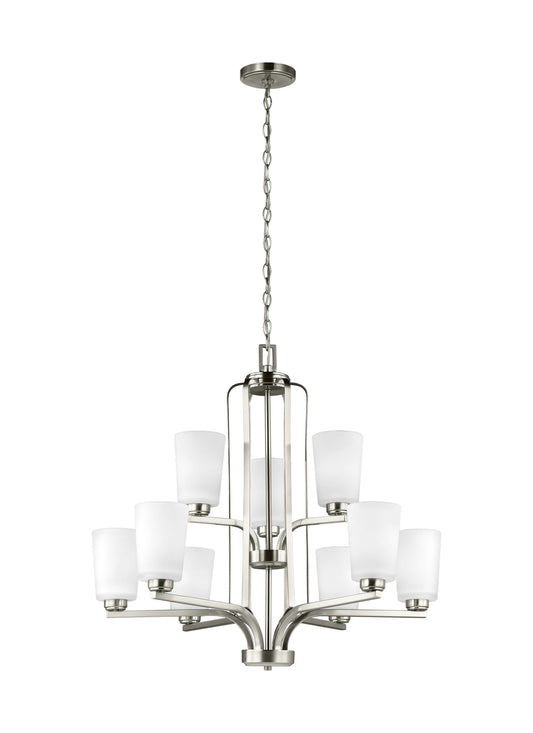 Generation Lighting - 3128909-962 - Nine Light Chandelier - Franport - Brushed Nickel