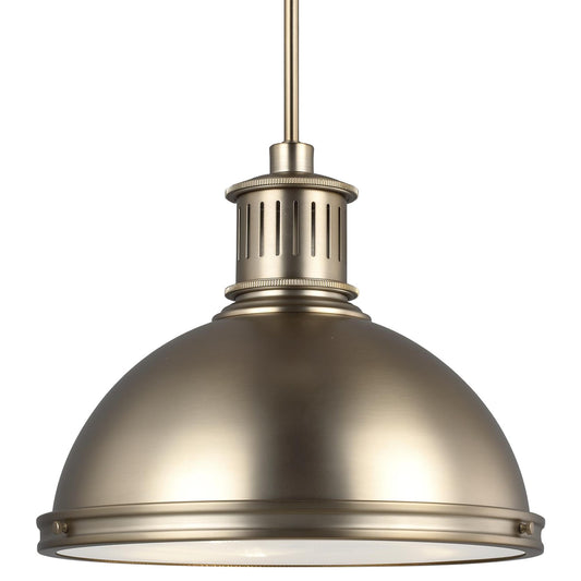 Pratt Street Metal Three Light Pendant in Satin Brass
