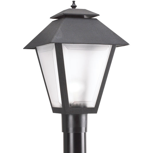 Polycarbonate Outdoor One Light Outdoor Post Lantern in Black
