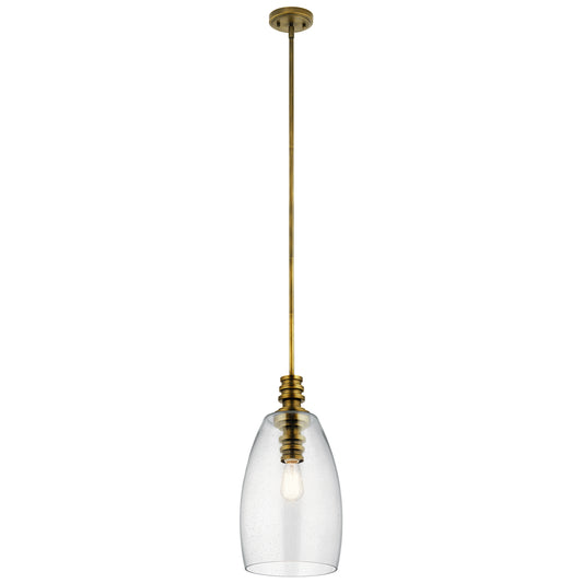 Lakum One Light Pendant in Natural Brass