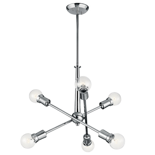 Armstrong Six Light Chandelier in Chrome