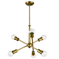 Armstrong Six Light Chandelier in Natural Brass