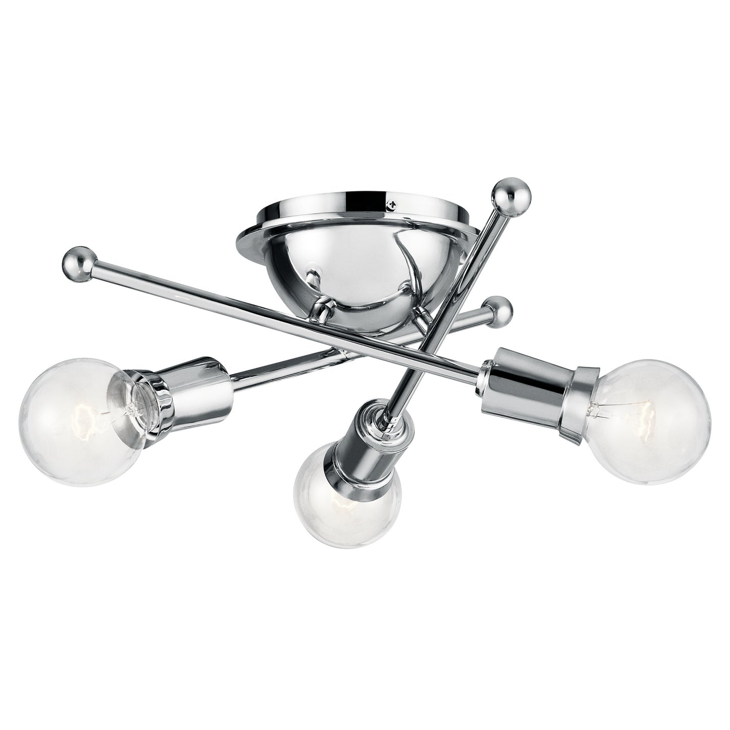 Armstrong Three Light Flush Mount in Chrome