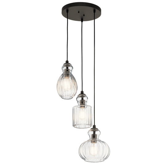 Riviera Three Light Pendant in Olde Bronze