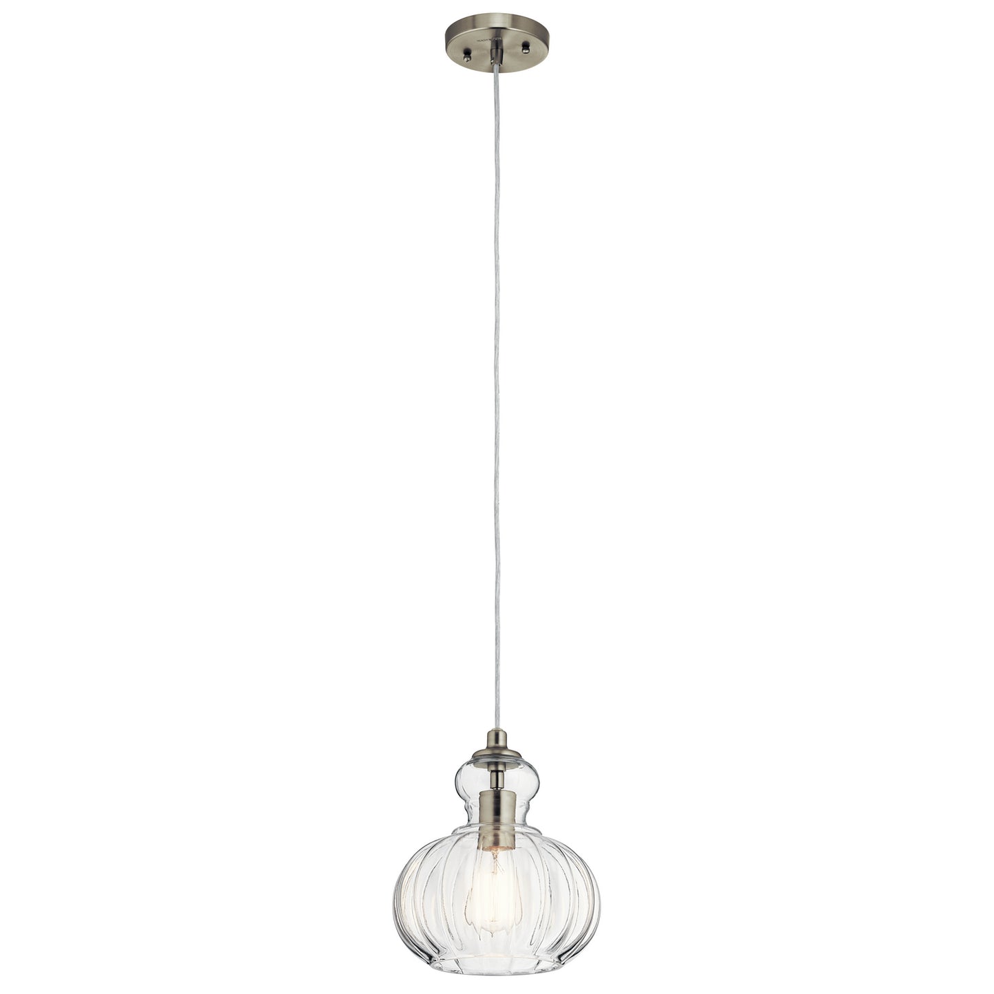 Riviera One Light Mini Pendant in Brushed Nickel