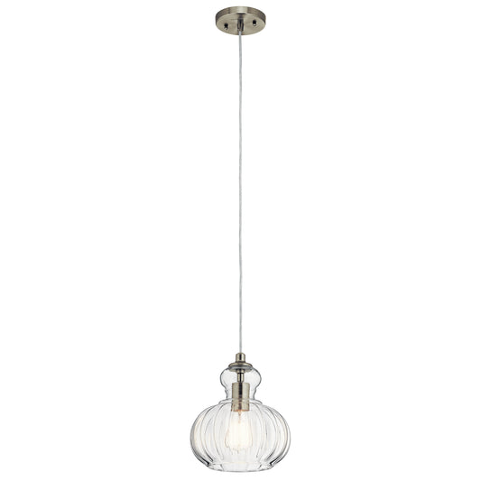 Riviera One Light Mini Pendant in Brushed Nickel