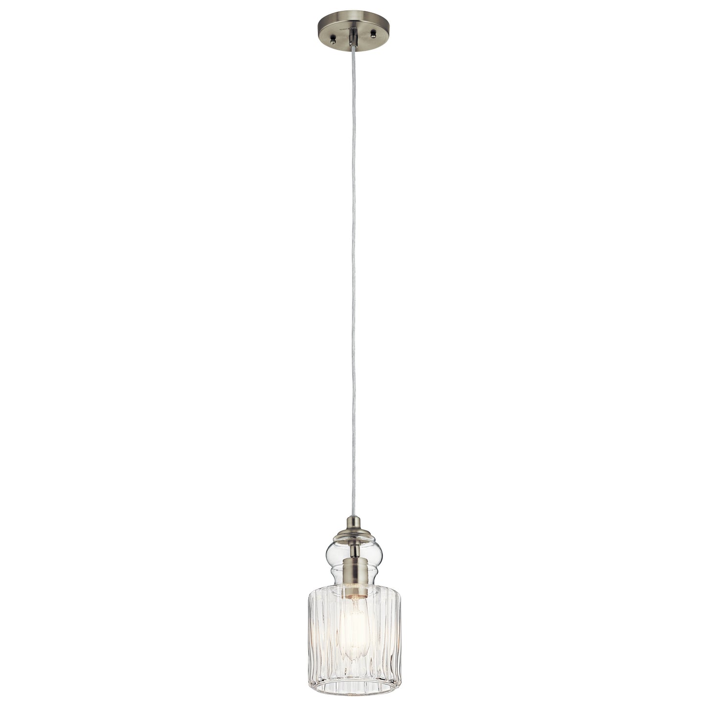 Riviera One Light Mini Pendant in Brushed Nickel