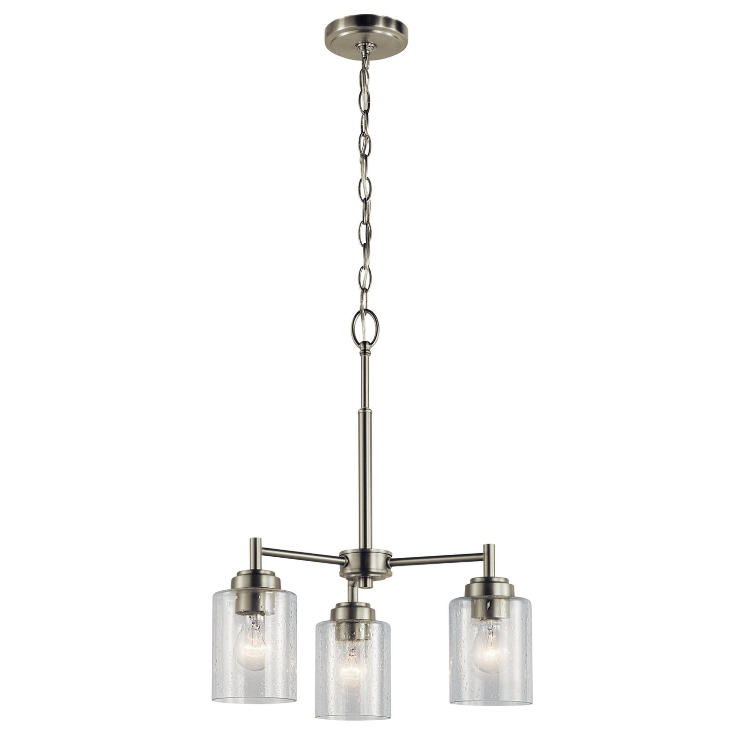 Winslow Three Light Mini Chandelier in Brushed Nickel