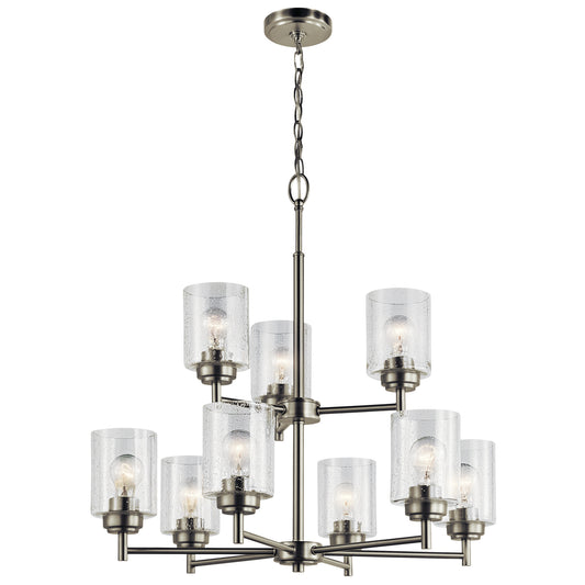 Winslow Nine Light Chandelier in Brushed Nickel