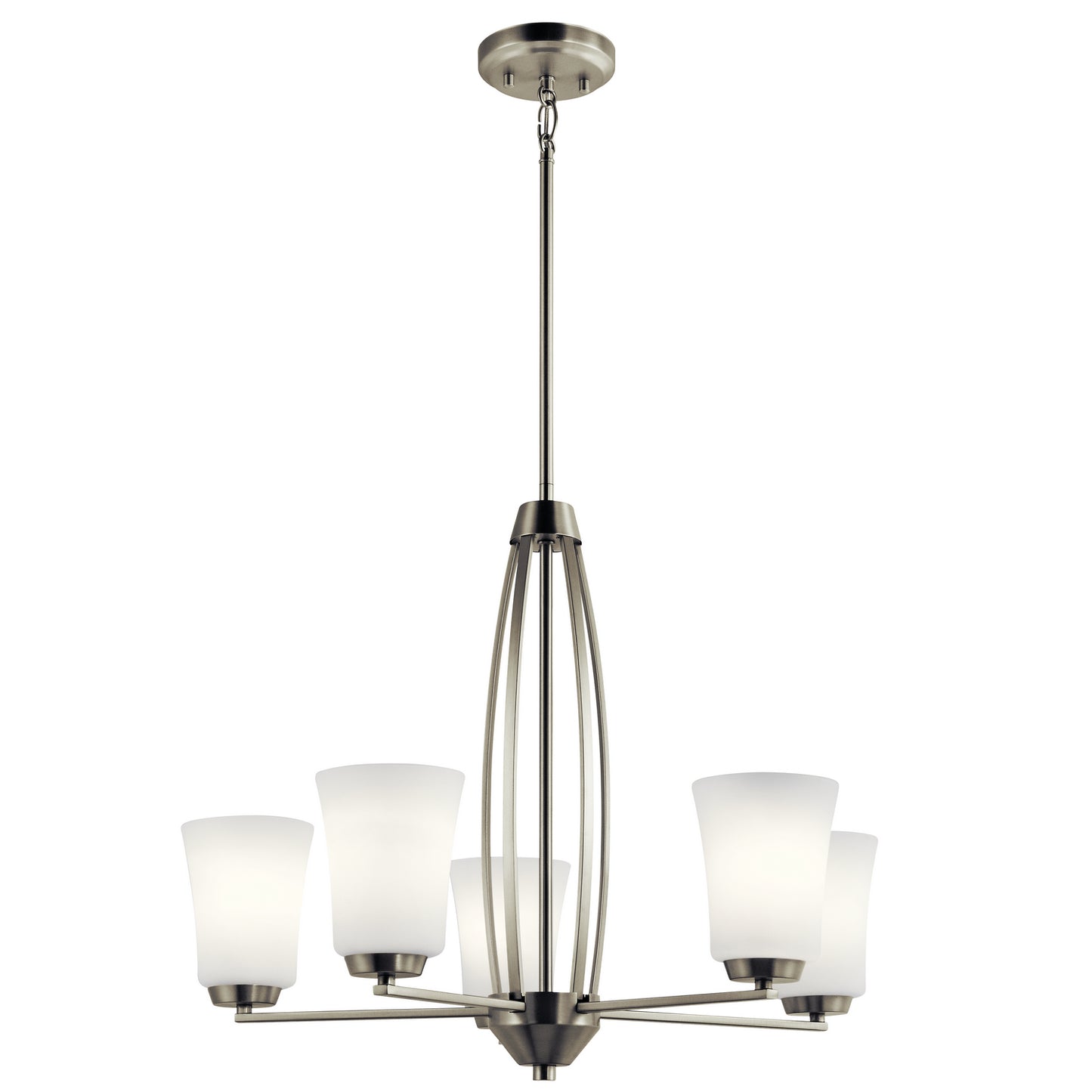Tao Five Light Chandelier in Brushed Nickel