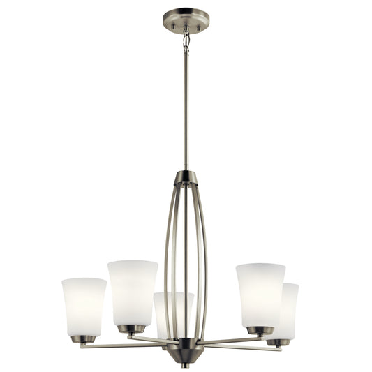 Tao Five Light Chandelier in Brushed Nickel