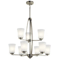 Tao Nine Light Chandelier in Brushed Nickel
