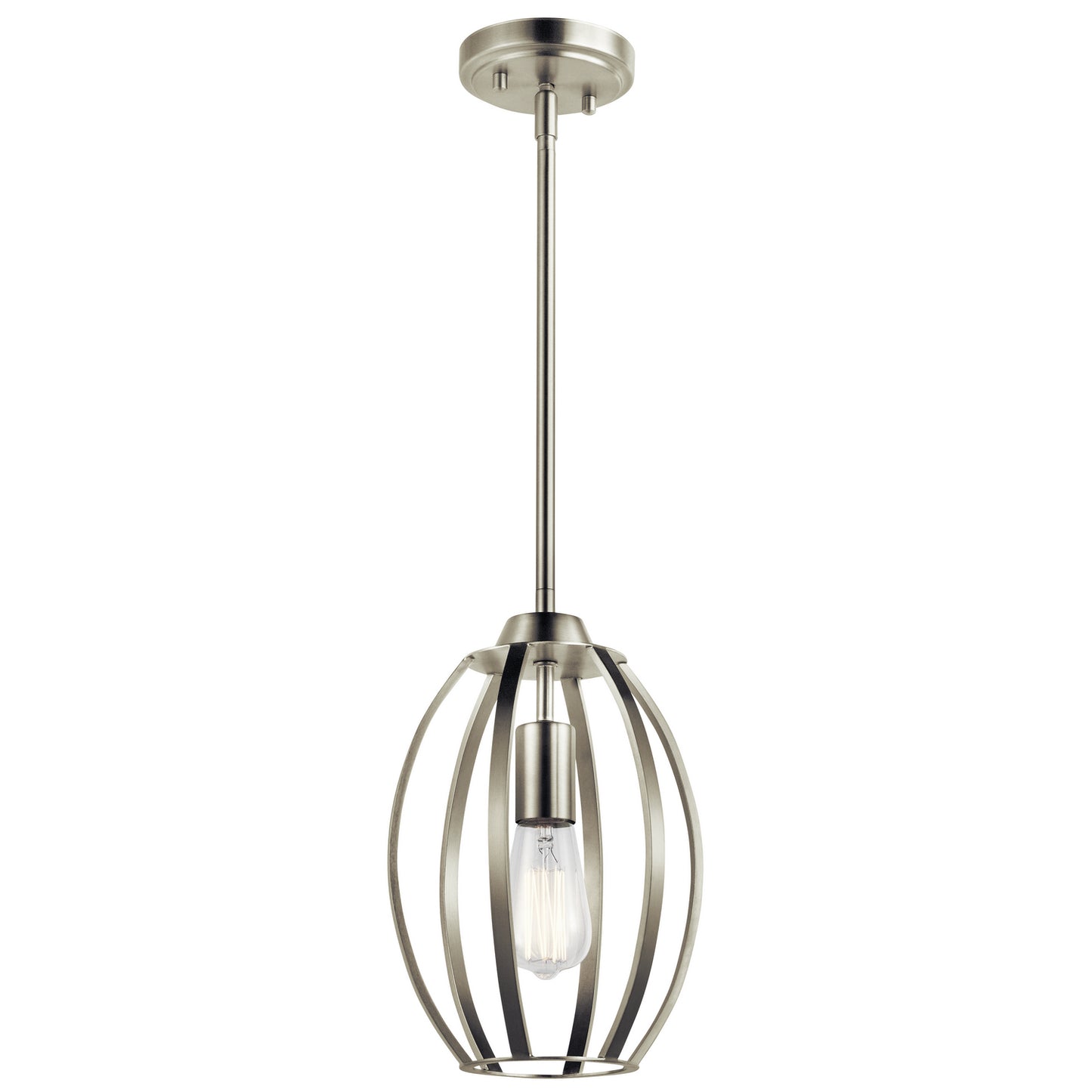 Tao One Light Pendant in Brushed Nickel