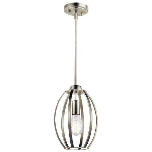Tao One Light Pendant in Brushed Nickel