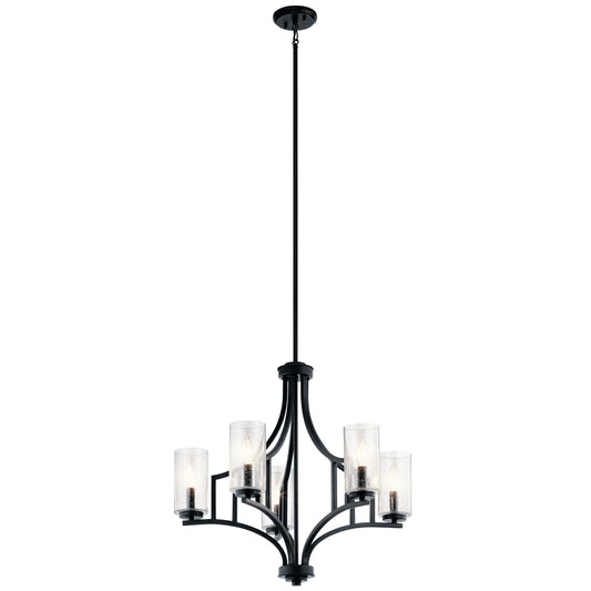 Vara Five Light Chandelier in Distressed Black