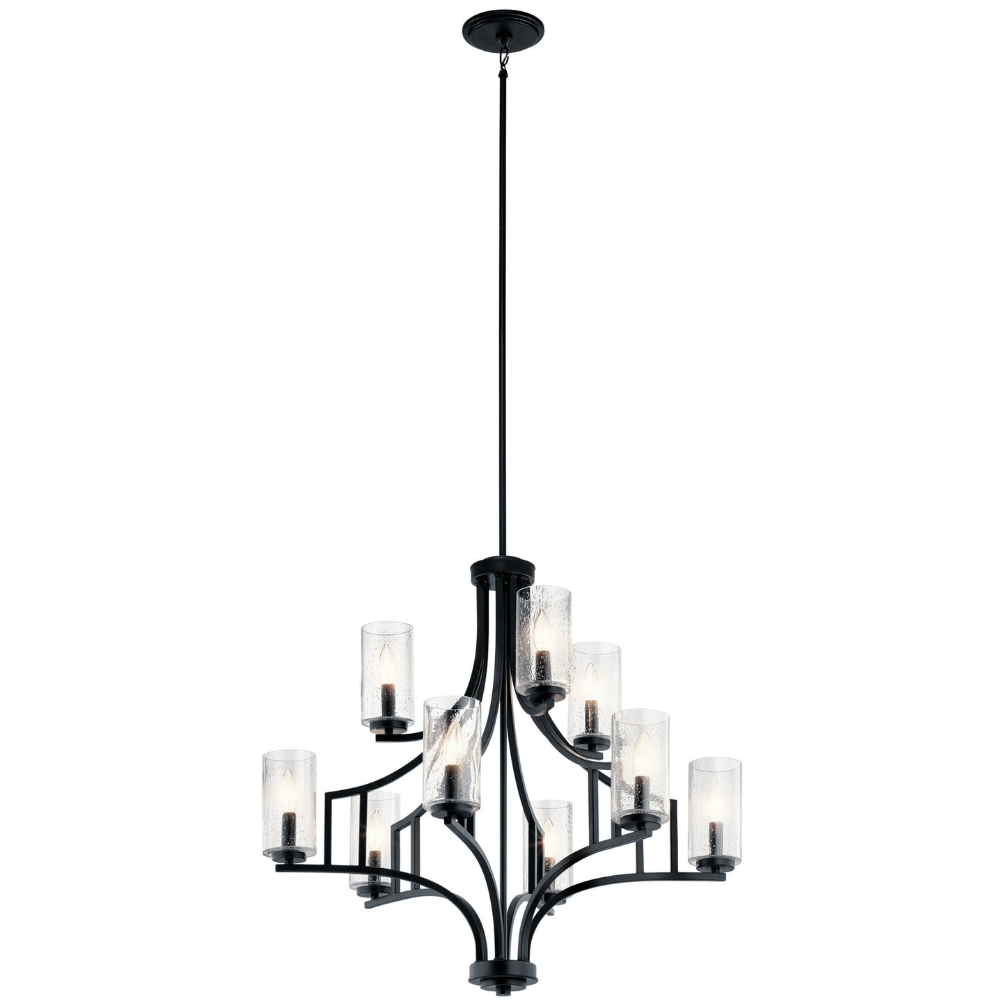 Vara Nine Light Chandelier in Distressed Black