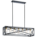 Moorgate Seven Light Linear Chandelier in Black