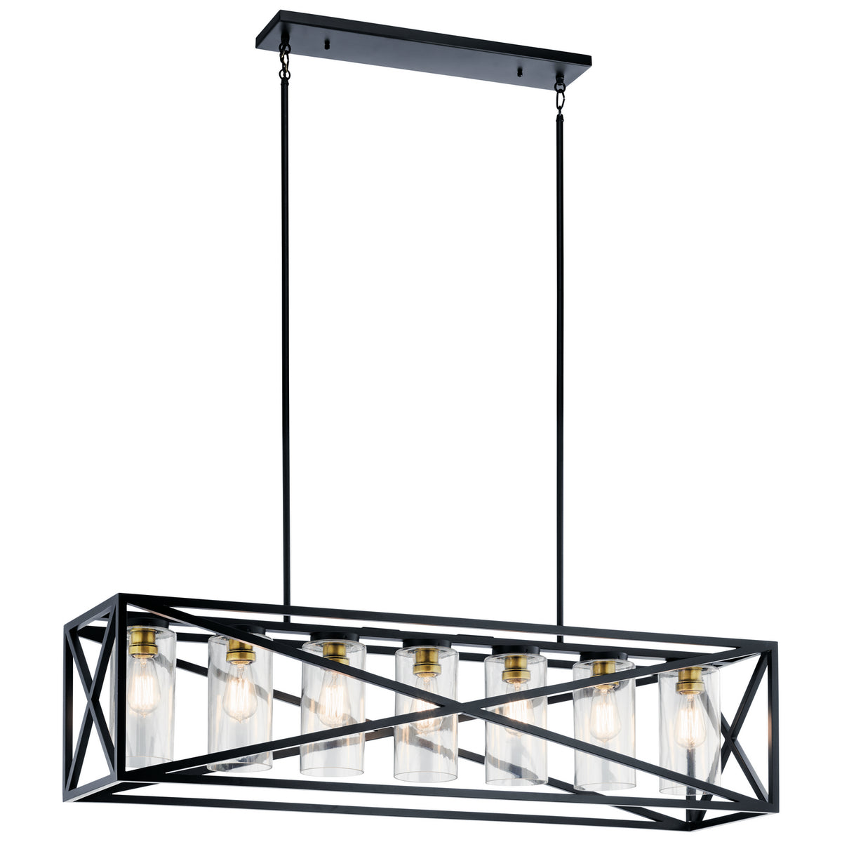 Moorgate Seven Light Linear Chandelier in Black