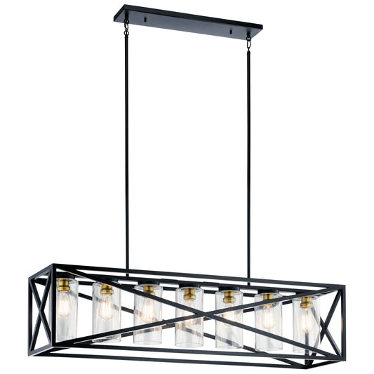 Moorgate Seven Light Linear Chandelier in Black