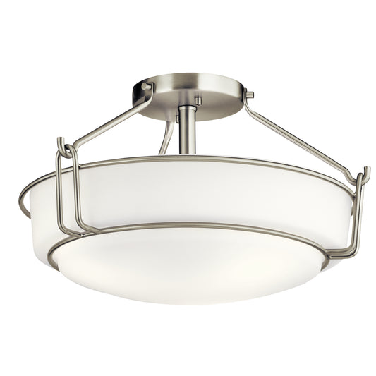 Alkire Three Light Semi Flush Mount in Brushed Nickel