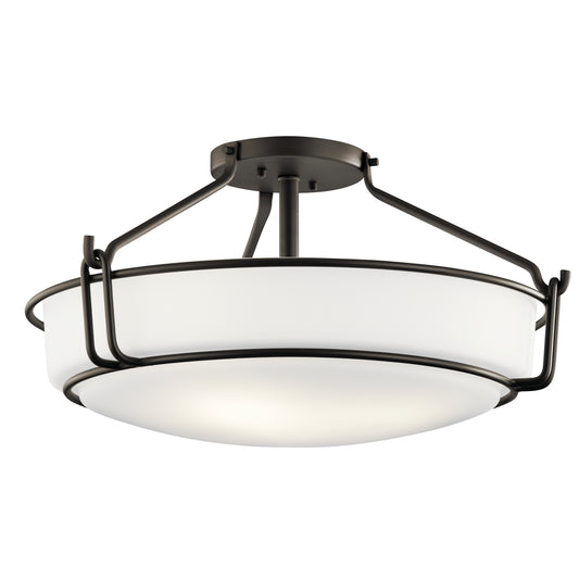 Alkire Four Light Semi Flush Mount in Olde Bronze