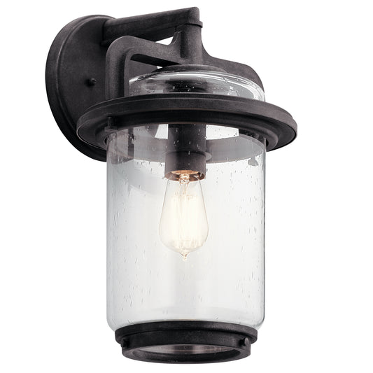 Andover One Light Outdoor Wall Mount in Weathered Zinc