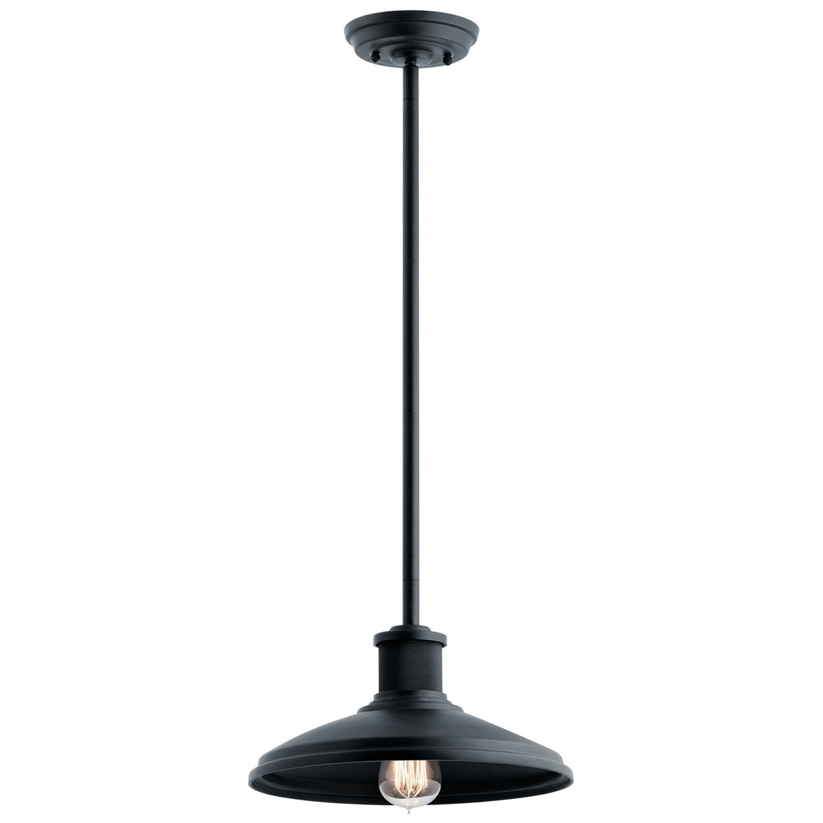 Allenbury One Light Outdoor Pendant/Semi Flush in Textured Black