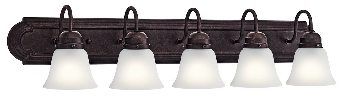 Five Light Bath in Tannery Bronze
