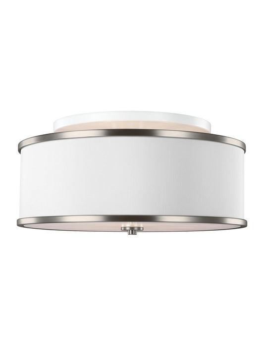 Lennon Three Light Semi-Flush Mount in Satin Nickel