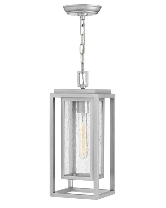 Republic LED Hanging Lantern in Satin Nickel