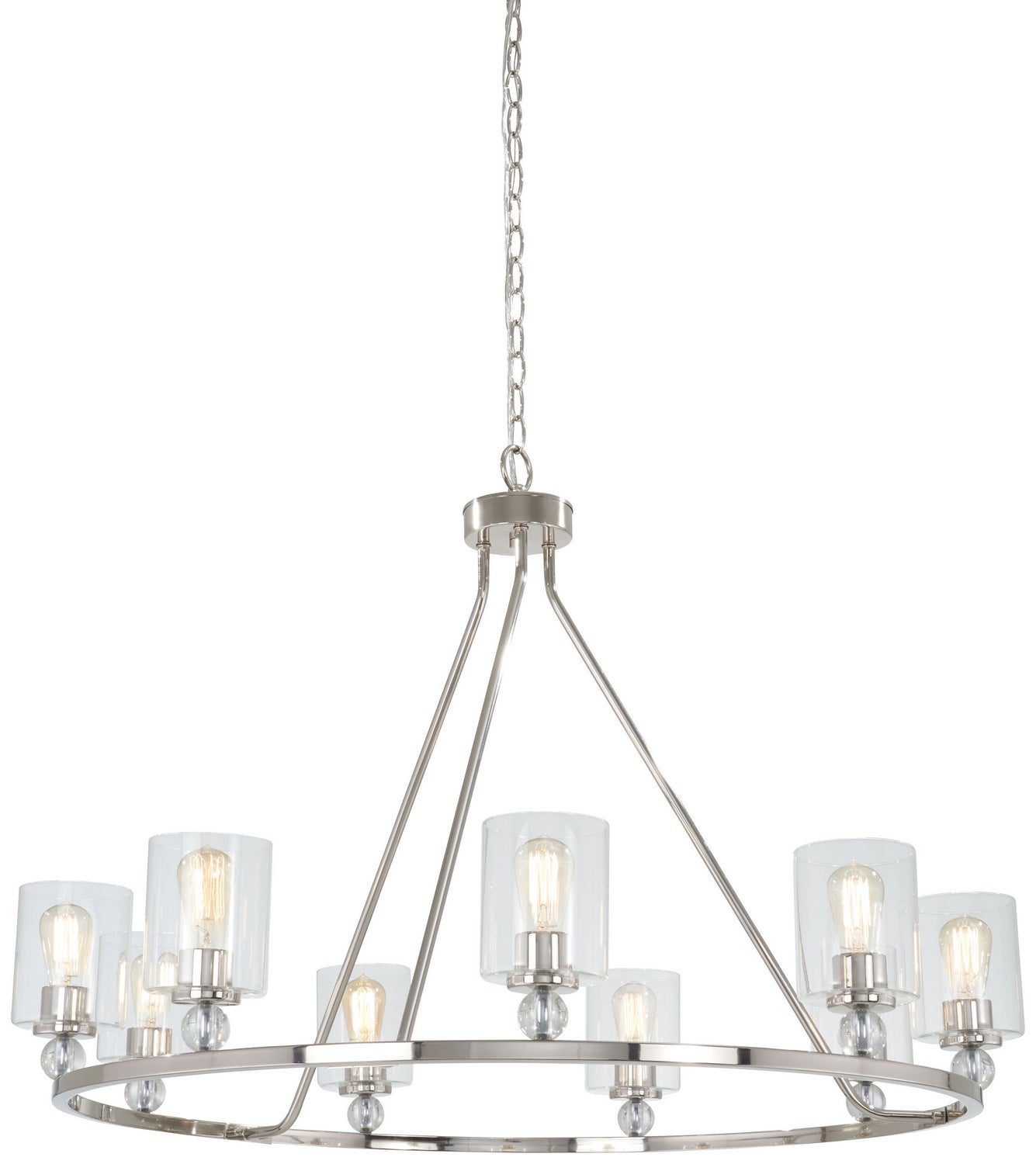 Studio 5 Nine Light Chandelier in Polished Nickel