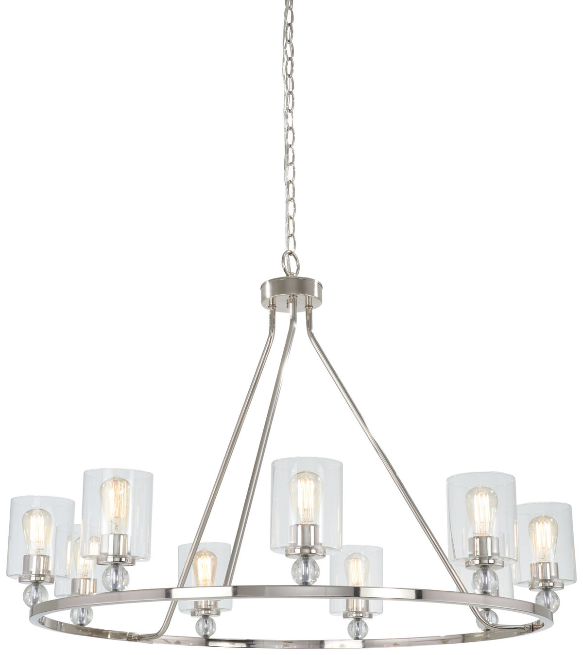 Studio 5 Nine Light Chandelier in Polished Nickel