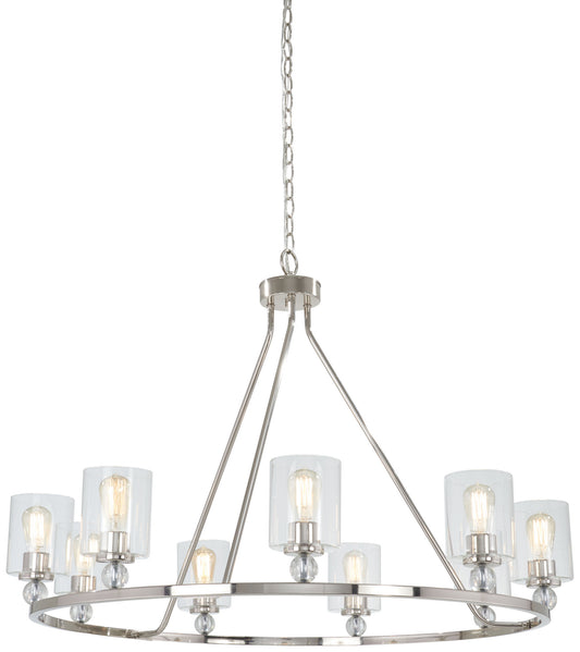 Studio 5 Nine Light Chandelier in Polished Nickel
